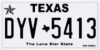 TX license plate DYV5413
