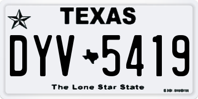 TX license plate DYV5419