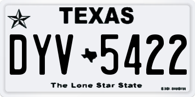 TX license plate DYV5422