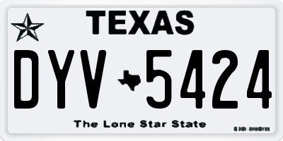 TX license plate DYV5424