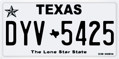TX license plate DYV5425
