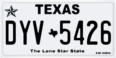 TX license plate DYV5426