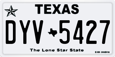 TX license plate DYV5427
