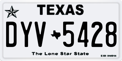 TX license plate DYV5428