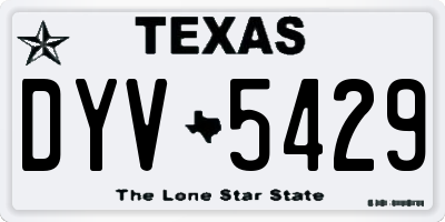 TX license plate DYV5429