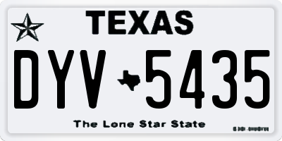 TX license plate DYV5435