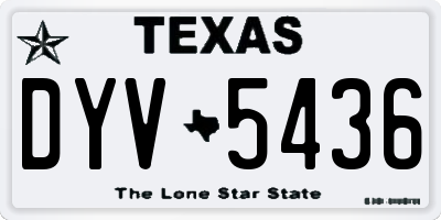 TX license plate DYV5436
