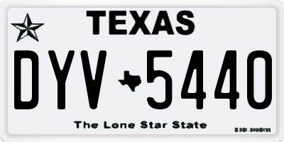 TX license plate DYV5440