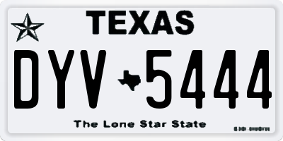 TX license plate DYV5444