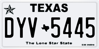 TX license plate DYV5445