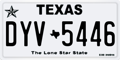 TX license plate DYV5446