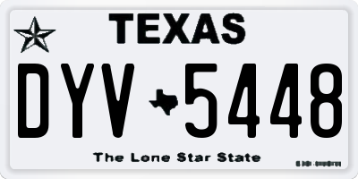 TX license plate DYV5448