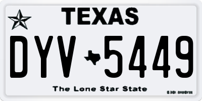 TX license plate DYV5449
