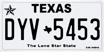 TX license plate DYV5453