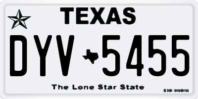 TX license plate DYV5455