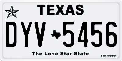 TX license plate DYV5456