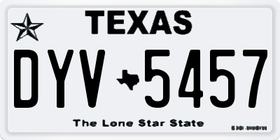 TX license plate DYV5457
