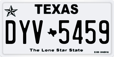 TX license plate DYV5459