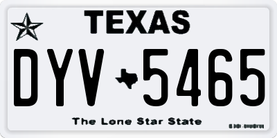 TX license plate DYV5465