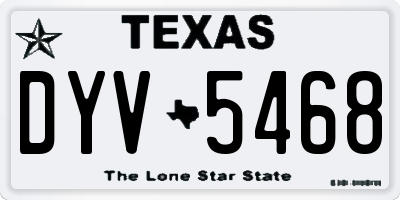 TX license plate DYV5468