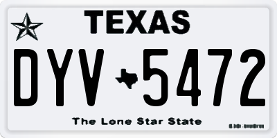 TX license plate DYV5472