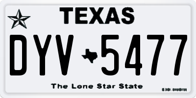 TX license plate DYV5477
