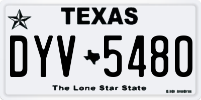 TX license plate DYV5480