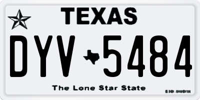 TX license plate DYV5484