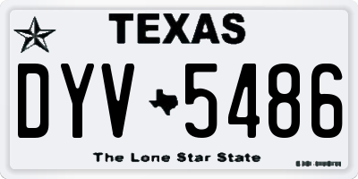 TX license plate DYV5486
