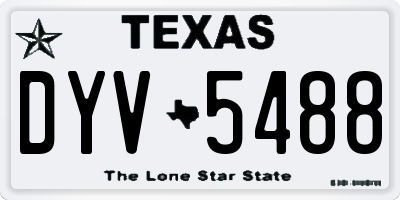 TX license plate DYV5488