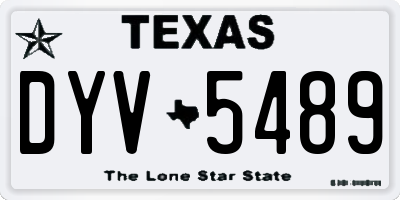 TX license plate DYV5489