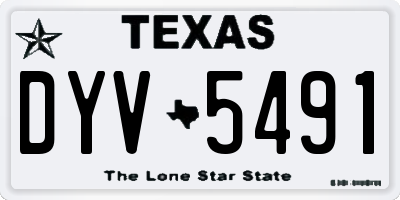 TX license plate DYV5491
