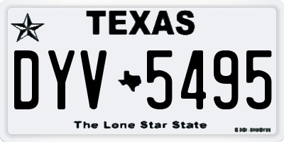 TX license plate DYV5495