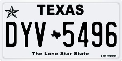 TX license plate DYV5496