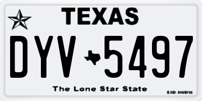 TX license plate DYV5497