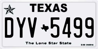 TX license plate DYV5499