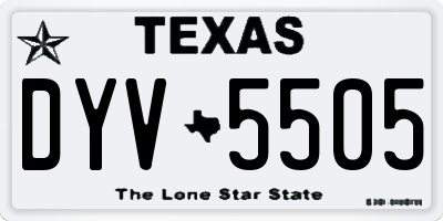 TX license plate DYV5505