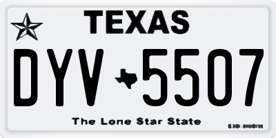 TX license plate DYV5507