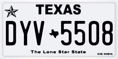 TX license plate DYV5508