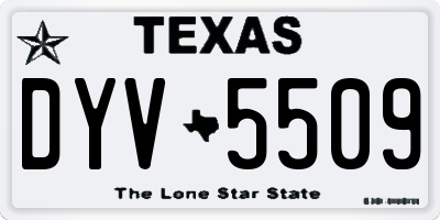 TX license plate DYV5509