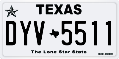 TX license plate DYV5511