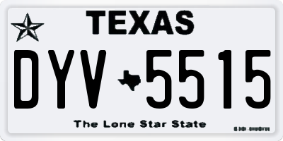 TX license plate DYV5515