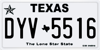 TX license plate DYV5516