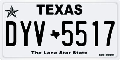 TX license plate DYV5517