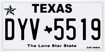 TX license plate DYV5519