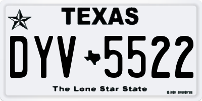 TX license plate DYV5522