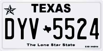 TX license plate DYV5524