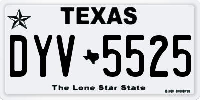 TX license plate DYV5525