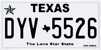 TX license plate DYV5526