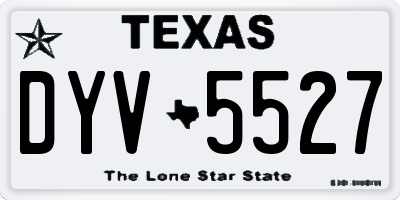 TX license plate DYV5527